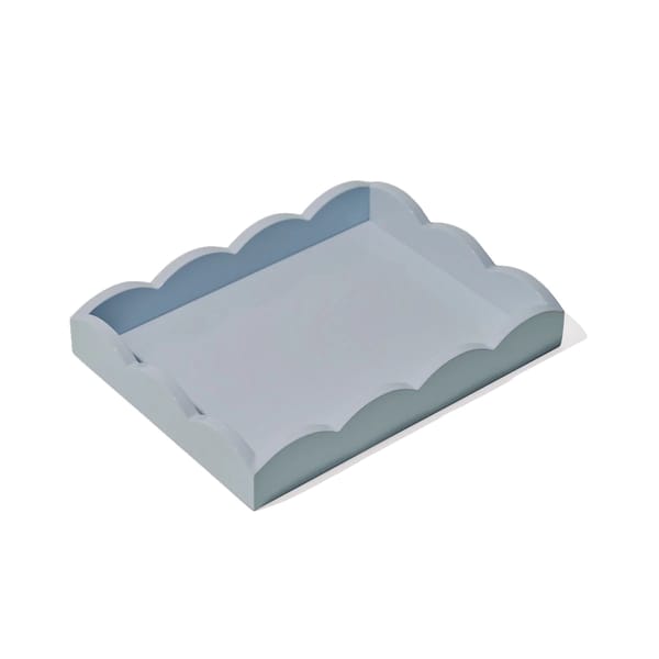 blue lacquer scalloped tray