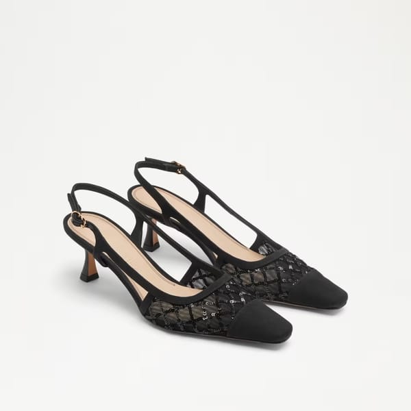 black sling back shoes