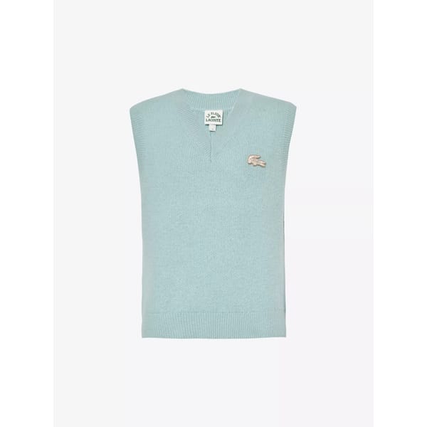 LACOSTEMens Swell Le Fleur* x Logo-brooch Wool-blend Vest L