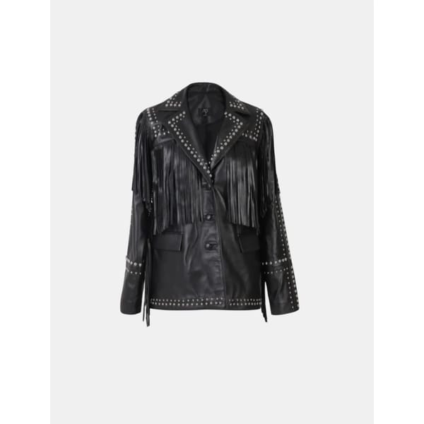 leather jacket with fringes