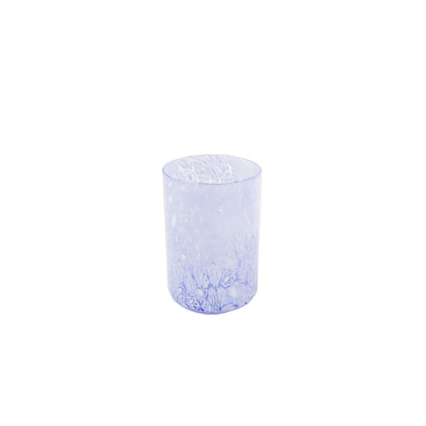blue glass tumbler