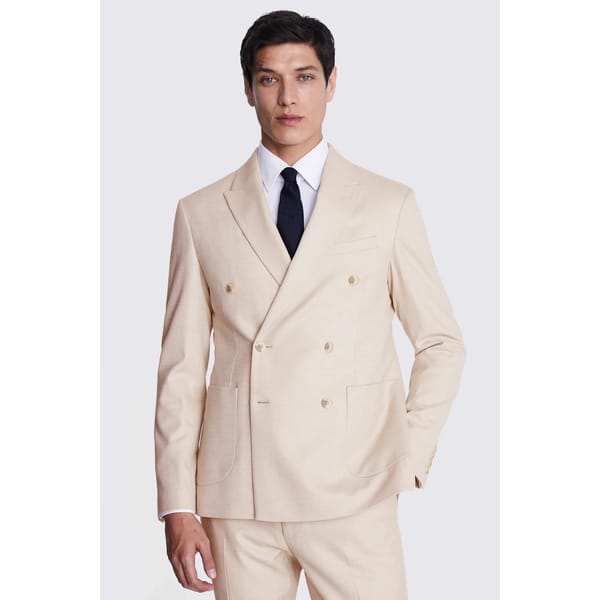 male model in Slim Fit Light Camel Flannel Suit
