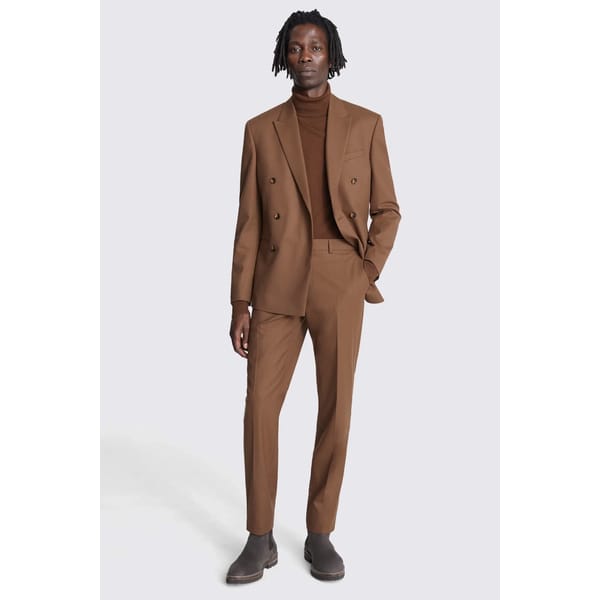 male model in Slim Fit Light Copper Flannel Suit