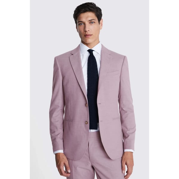 mal model wears Slim Fit Quartz Pink Suit