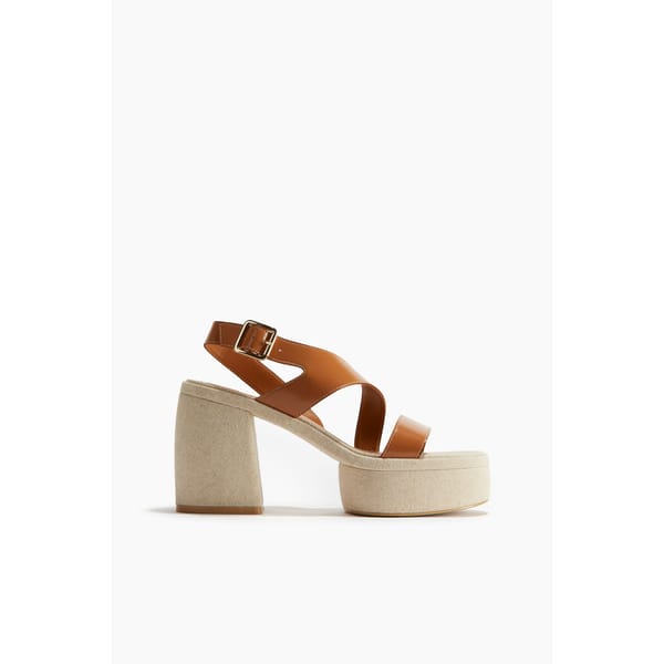 Block-heeled platform sandals