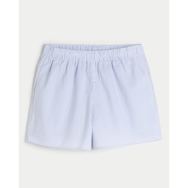 blue and white stripe POPLIN BOXER SHORTS