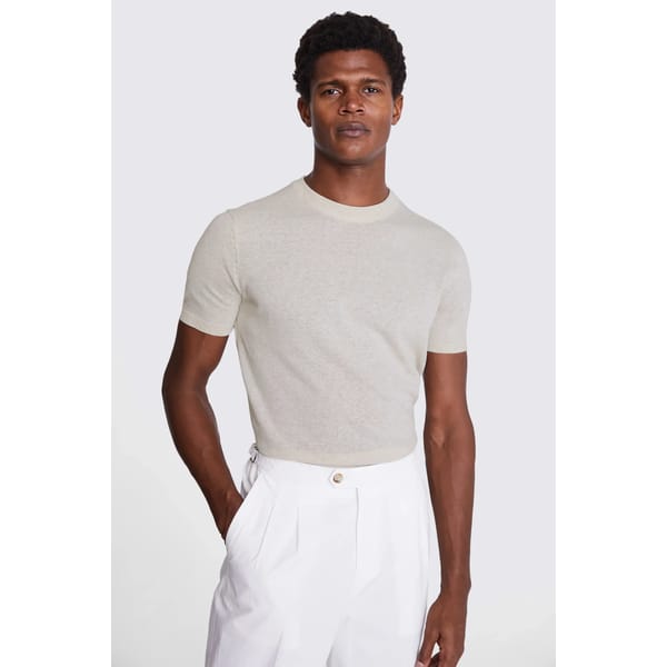 Linen Blend Oatmeal T-Shirt