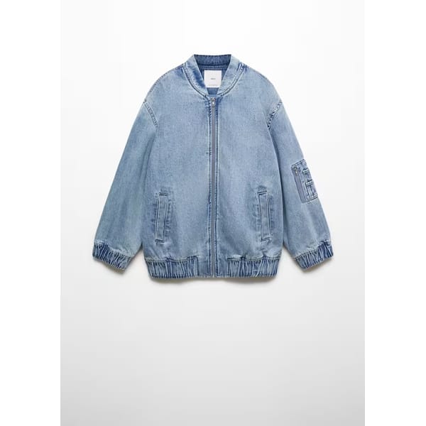 MANGO Denim bomber jacket