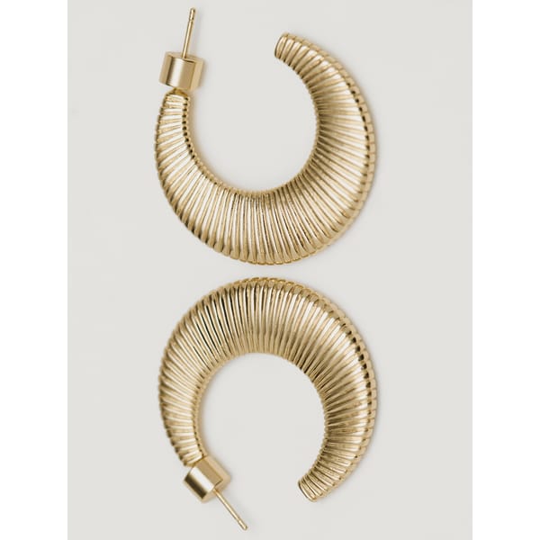 MASSIMO DUTTI TEXTURED HOOP EARRINGS