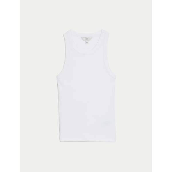 white ribbed vest