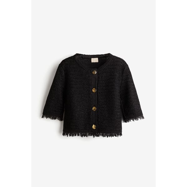 Raffia-look cardigan