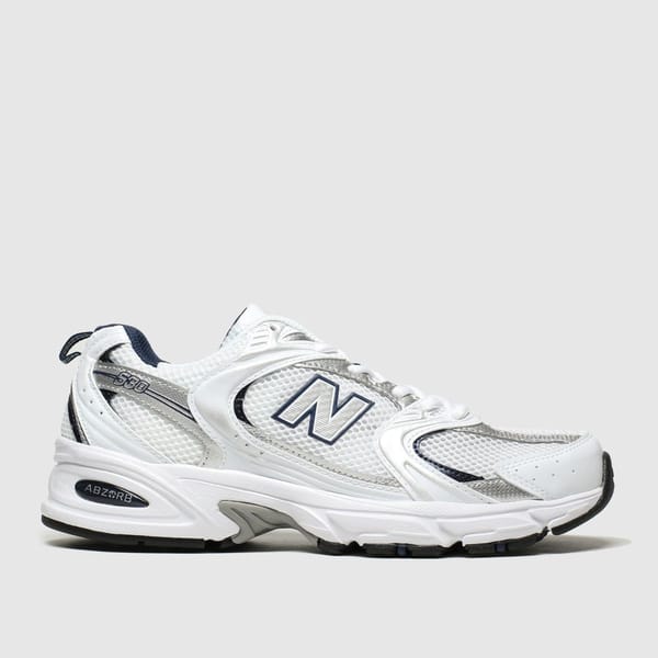 new balance trainers in white and silver