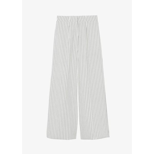 the frankie shop LANDRY WIDE LEG TROUSERS - WHITE:BLACK STRIPE