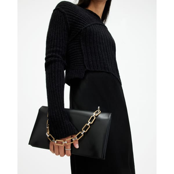 Akira Leather Removable Chain Clutch Bag