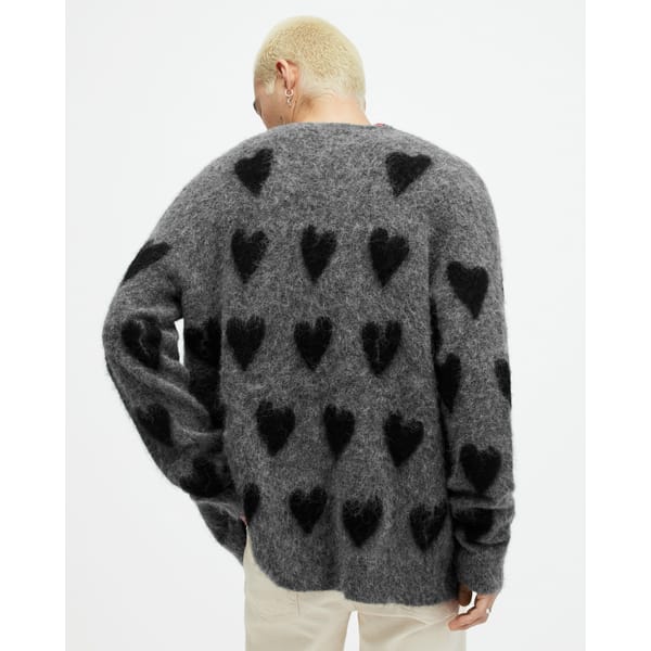 Amore Heart Motif Relaxed Fit Cardigan