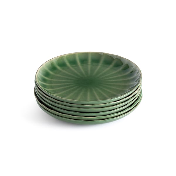 Set of 6 Yona Reactive Stoneware Plates