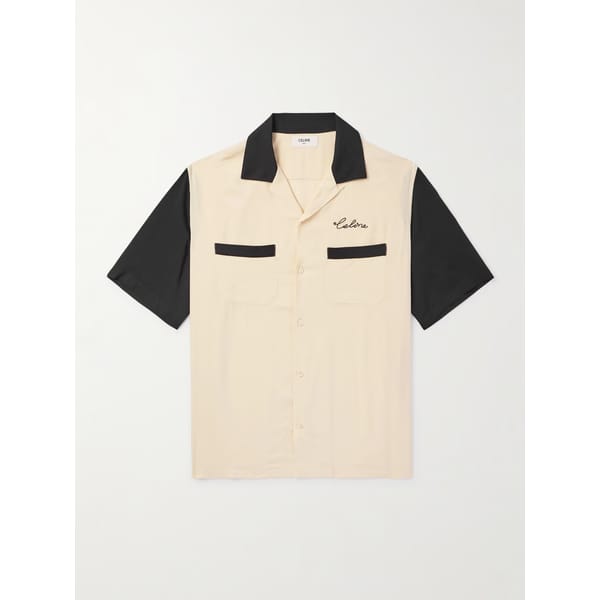 MR P CELINE HOMME Rockabilly Convertible-Collar Logo-Embroidered Voile Shirt £690