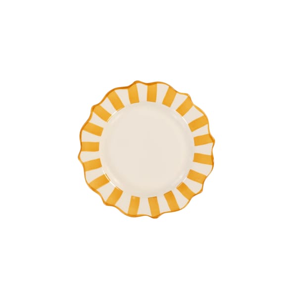 ANNA + NINA YELLOW SCALLOPED BREAKFAST PLATE