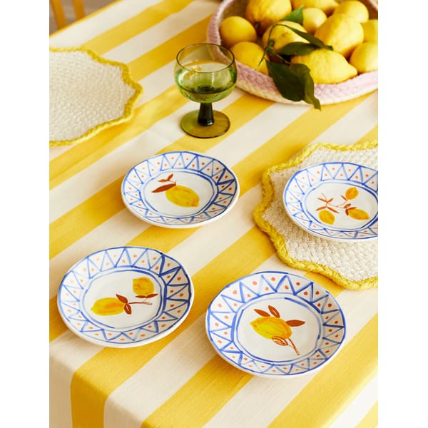 ROSE & GREY Set of 4 Italian Style Lemon Side Plates