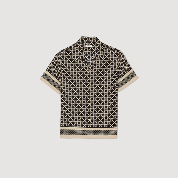 SANDRO SQUARE CROSS SHORT-SLEEVED SHIRT