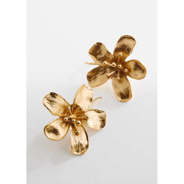 gold floral earrings