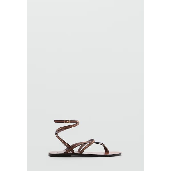 brown leather strap sandals