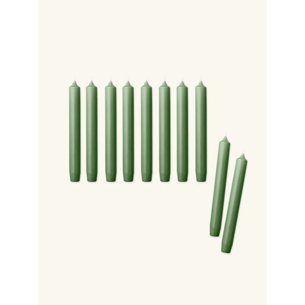 green TAPER CANDLES