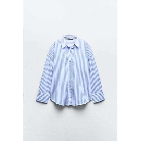 STRIPED POPLIN SHIRT ZARA