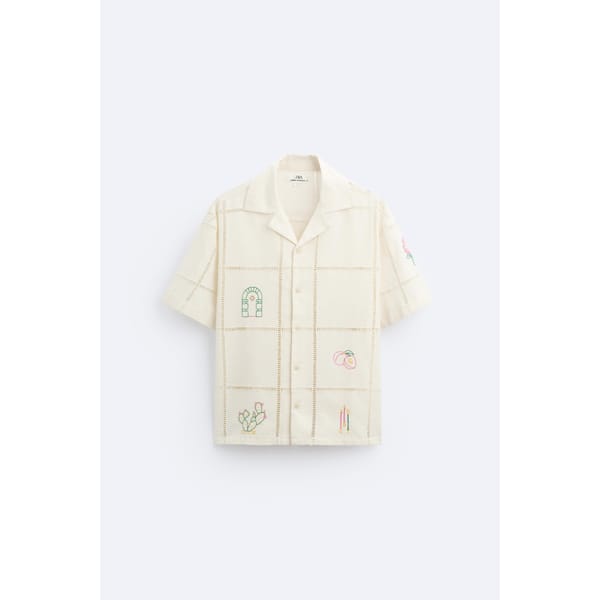 ZARA OPENWORK SHIRT WITH EMBROIDERY - LIMITED EDITION