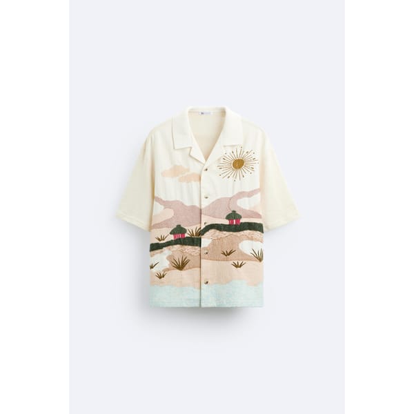 ZARA SHIRT WITH EMBROIDERED LANDSCAPE