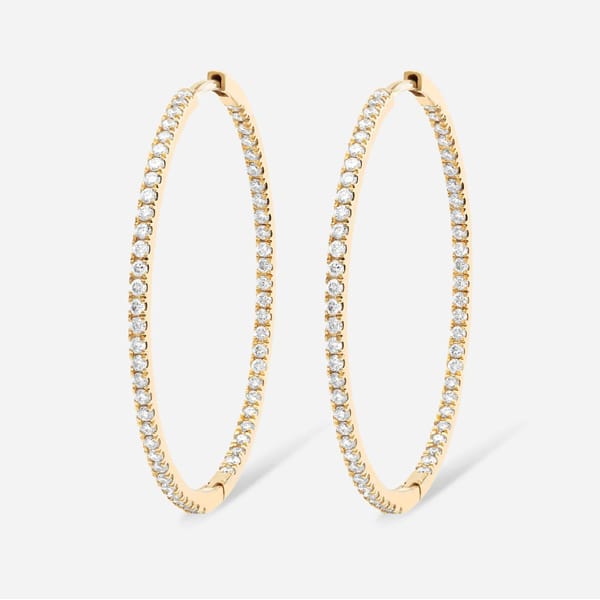 gold hoope earrings with diamonds