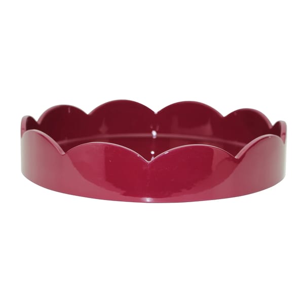 ADDISON ROSS CHERRY RED SMALL ROUND SCALLOP TRAY