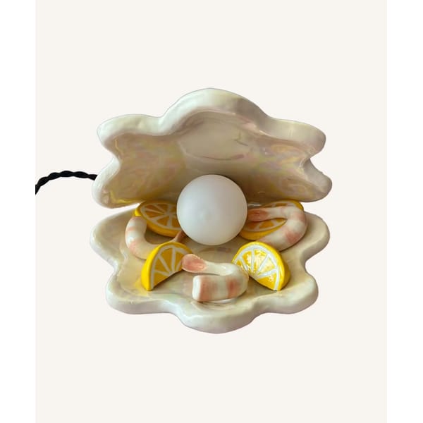 Minnie-Mae Stott Seafood Clam Shell Lamp - Lemons & Prawns