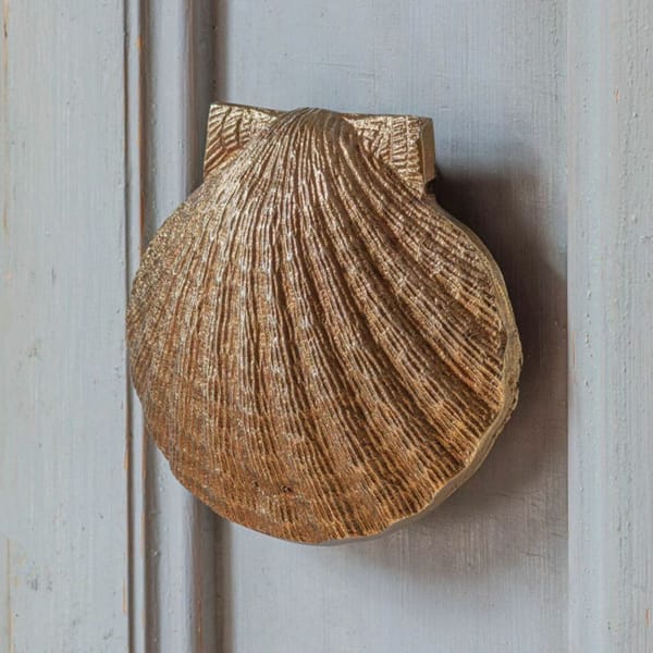 Antique Gold Shell Door Knocker