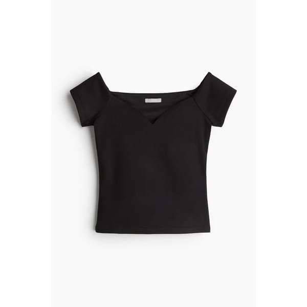 black off-shoulder top