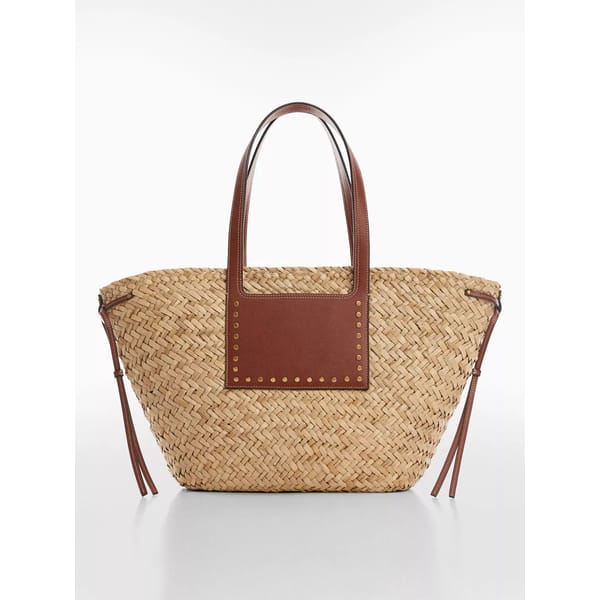 JL Mango Taormina Large Woven Basket Bag, Natural/Tan