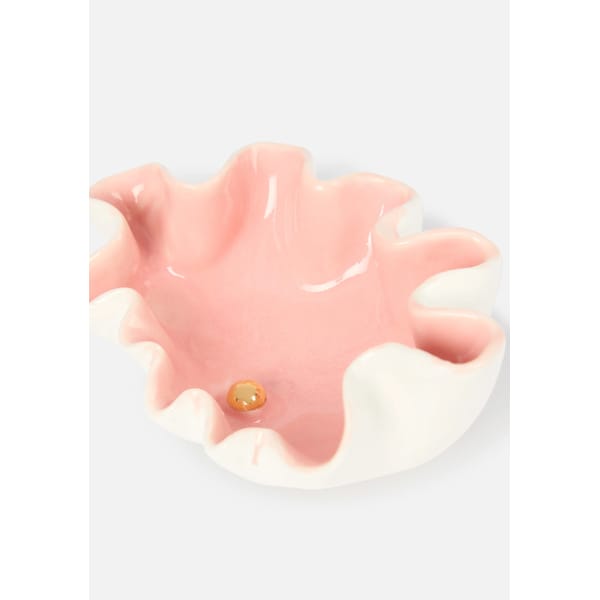KOIBIRD MINNIE MAE Pink Porecelain Clam Shell Dish