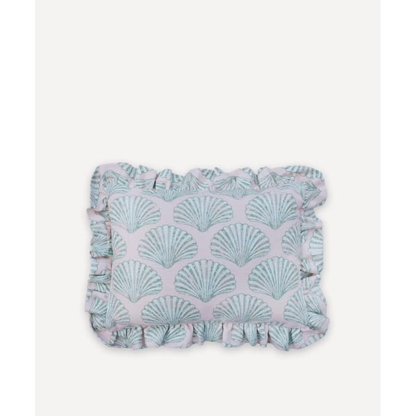blue and white Scallop Shell Cushion