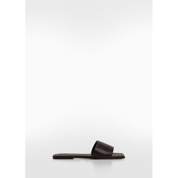 MANGO Leather sandals with a wide strap