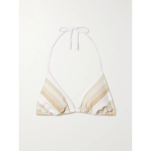 net MAX MARA Astrid striped metallic stretch bikini top
