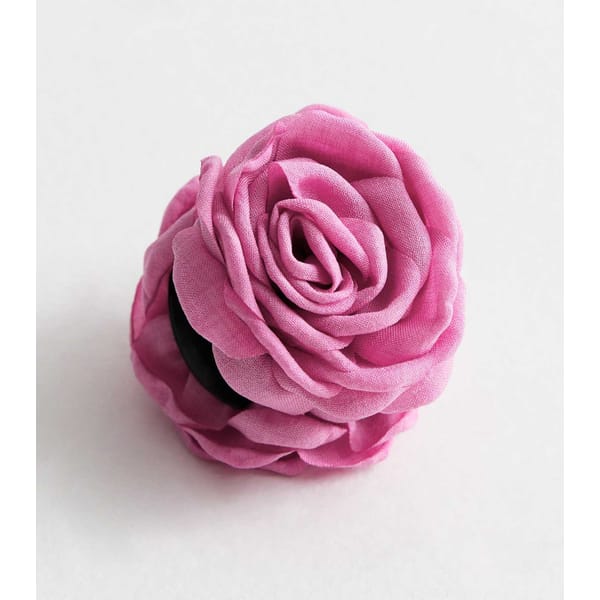 pink rose hair clip