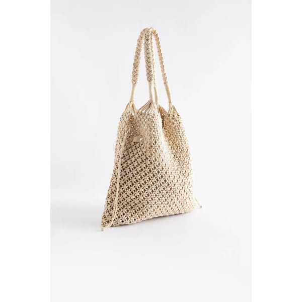 NEXT White Macramé Crochet Shoulder Bag