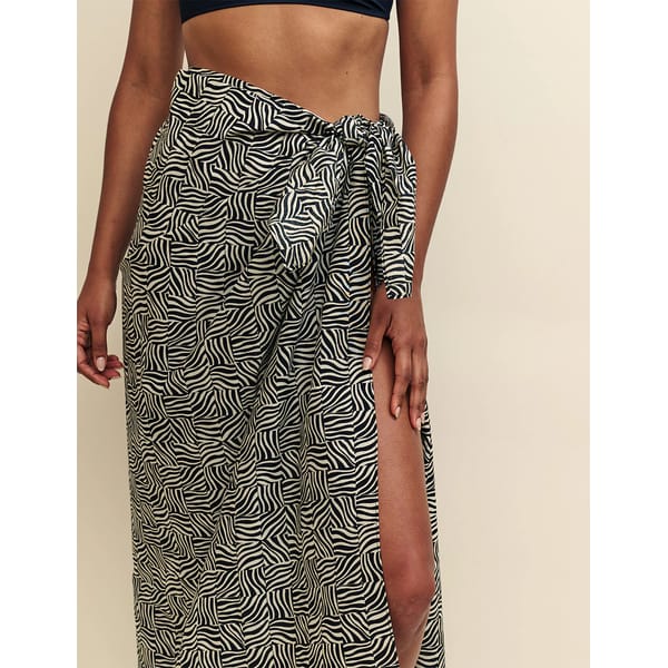 Black Animal Print Sarong