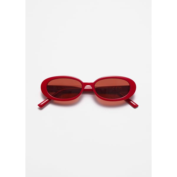 red & OTHER STORIES Slim Oval-Frame Sunglasses