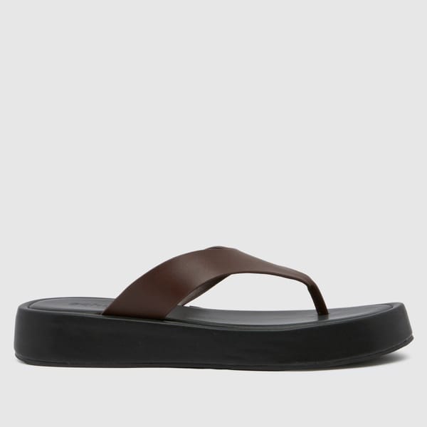 Schu Tabitha Toe Thong Brown Sandals