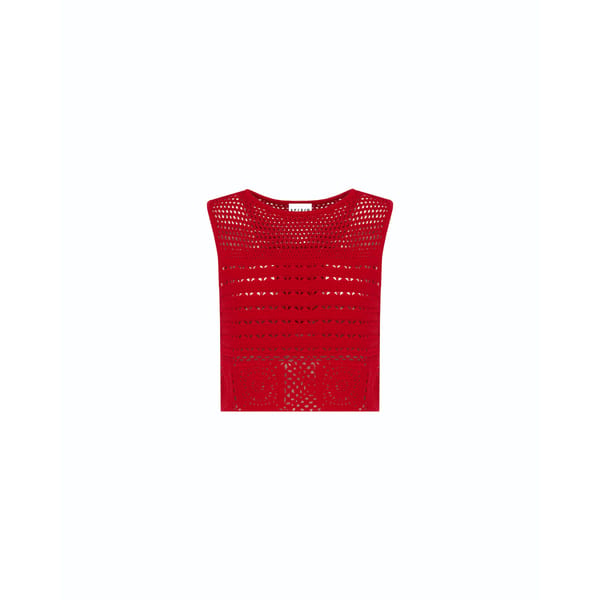 red crochet top