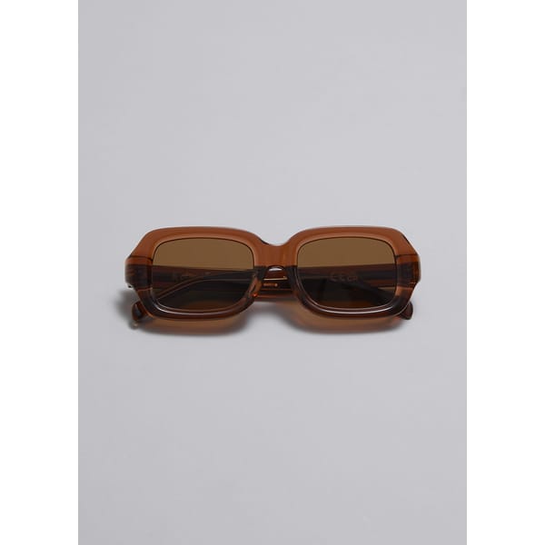 brown STORIES Polarized Oval Sunglasses
