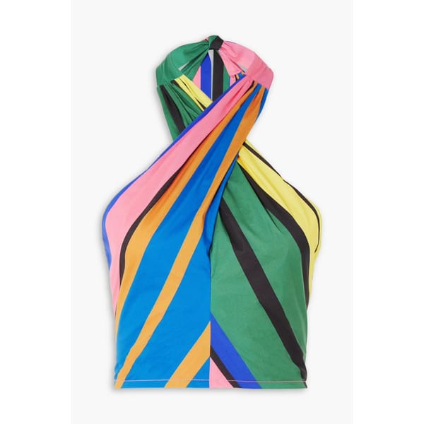rainbow stripe halter top