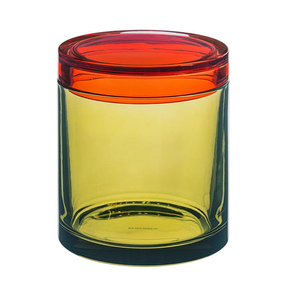 TROUVA Glass Storage Jar Medium In Contrasting Yellow & Orange Colours Size 1300ml