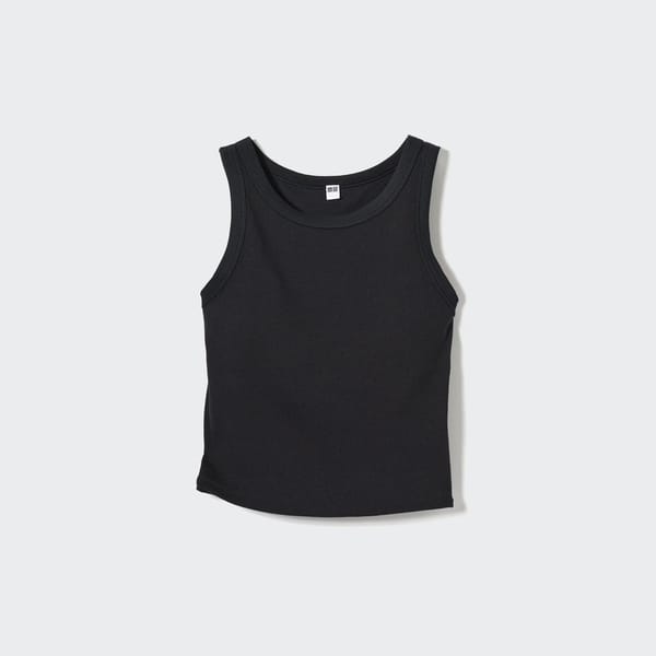 UNIQLO RIBBED CROPPED SLEEVELESS BRA TOP